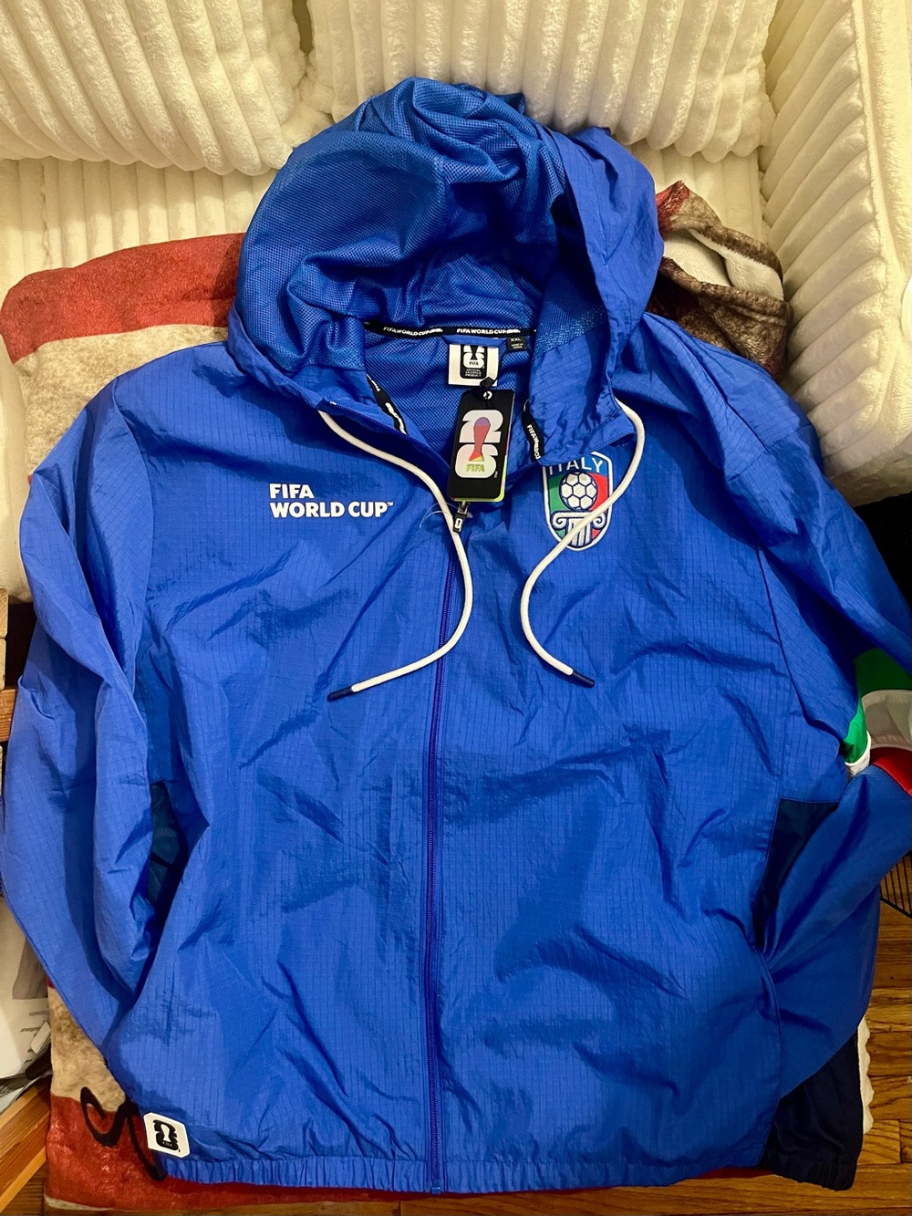 Italy FIFA World Cup Men's Blue Performance Windbreaker Jacket